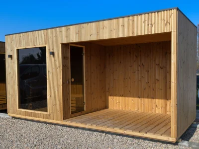 sauna premium 500 pohled na vchod zepředu